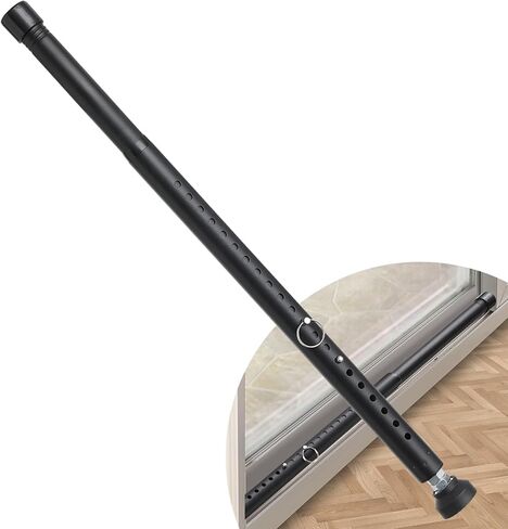 DIIG Sliding Door Security Bar，17.7-50.5inch Adjustable Locking Window Safety Bar with Rubber Tips,Diameter 1inch Window Security Bar for Home Apartment （White） in Kuwait