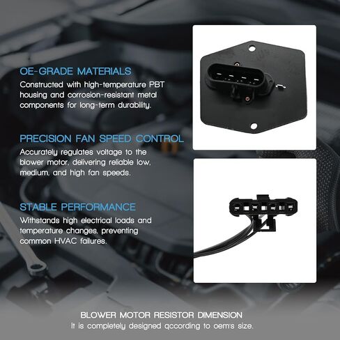 HVAC Blower Motor Resistor with Wire Harness Compatible with GMC C1500 C2500 C3500 K1500 K2500 K3500 Yukon Fit for Chevy Silverado 1500 Tahoe C1500 C2500 C3500 K1500 K2500 K3500# 15024815 in Kuwait