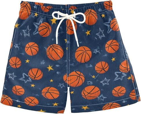 Boccsty Basketball Theme Star Boys Swim Trunks Baby Kids Swimwear Summer Toddler Beach Board Shorts Bathing Suit 2T in Kuwait