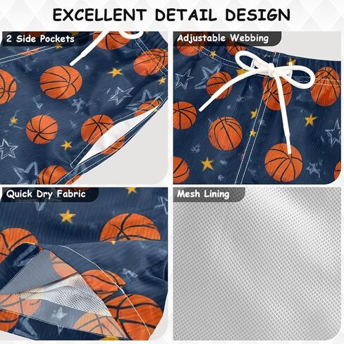 Boccsty Basketball Theme Star Boys Swim Trunks Baby Kids Swimwear Summer Toddler Beach Board Shorts Bathing Suit 2T in Kuwait