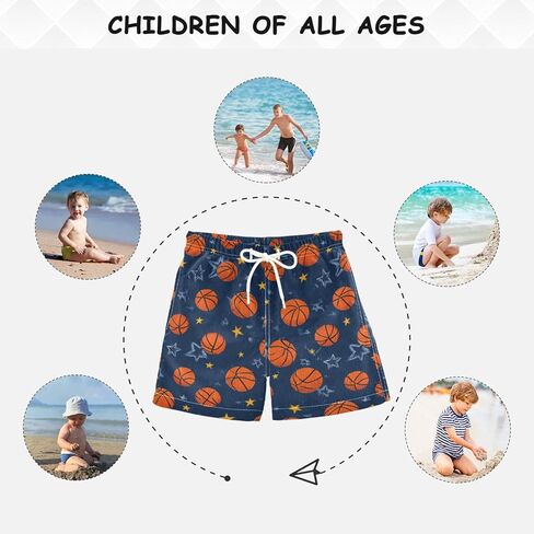 Boccsty Basketball Theme Star Boys Swim Trunks Baby Kids Swimwear Summer Toddler Beach Board Shorts Bathing Suit 2T in Kuwait