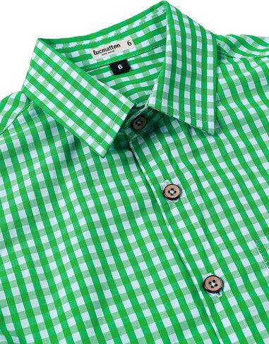 LucMatton Boy's Plaid Button Down Shirt Cotton Classic Fit Long Sleeve Gingham Tops for School Casual Festival in Saudi Arabia