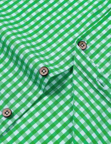 LucMatton Boy's Plaid Button Down Shirt Cotton Classic Fit Long Sleeve Gingham Tops for School Casual Festival in Saudi Arabia