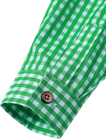 LucMatton Boy's Plaid Button Down Shirt Cotton Classic Fit Long Sleeve Gingham Tops for School Casual Festival in Saudi Arabia