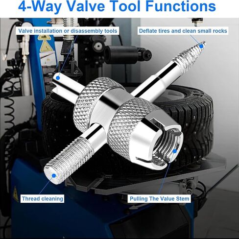 18pcs 4-Way Valve Tool Tire Repair Tools Valve Core Remover Tool Tire Valve Stems with Valve Cores Stem Cover for All Types of Tire in Saudi Arabia