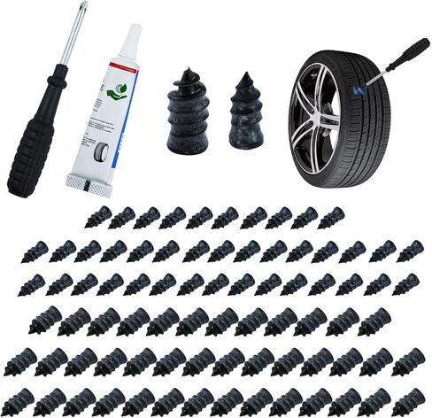 80 Pcs Tire Repair Rubber Nail, Tire Repair Nail Tire Repair Rubber Screws Fast Tool Self-Service Tire Repair Nail Vacuum Suitable for Car Motorcycle Jeep Tire Puncture Repair in Kuwait