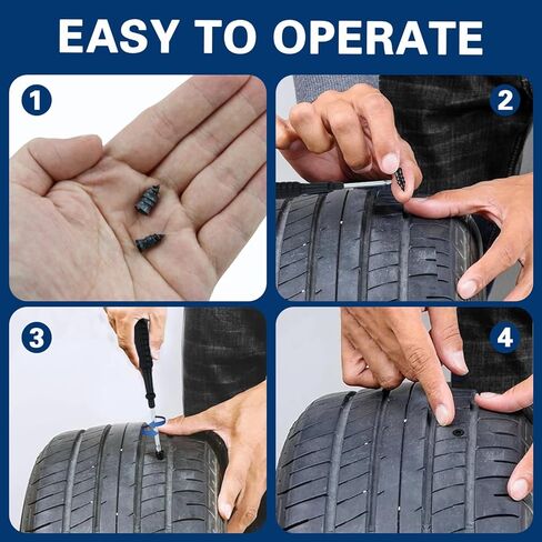 80 Pcs Tire Repair Rubber Nail, Tire Repair Nail Tire Repair Rubber Screws Fast Tool Self-Service Tire Repair Nail Vacuum Suitable for Car Motorcycle Jeep Tire Puncture Repair in Kuwait