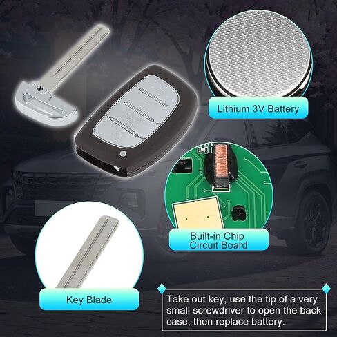 X AUTOHAUX TQ8-FOB-4F11 433 MHz استبدال دخول بدون مفتاح مفتاح ذكي عن بعد فوب لشركة Hyundai Tucson 2018 2019 2020 2021 No.95440-D3510 4 أزرار in Kuwait