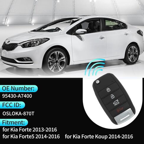 X AUTOHAUX OSLOKA-870T 433 ميجاهرتز استبدال مفتاح ذكي عن بعد للدخول بدون مفتاح فوب لكيا فورتي 2013-2016 لكيا فورتي5 كوب 2014-2016 رقم 95430-A7400 4 أزرار 2 قطعة in Saudi Arabia