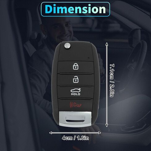 X AUTOHAUX OSLOKA-870T 433 ميجاهرتز استبدال مفتاح ذكي عن بعد للدخول بدون مفتاح فوب لكيا فورتي 2013-2016 لكيا فورتي5 كوب 2014-2016 رقم 95430-A7400 4 أزرار 2 قطعة in Saudi Arabia