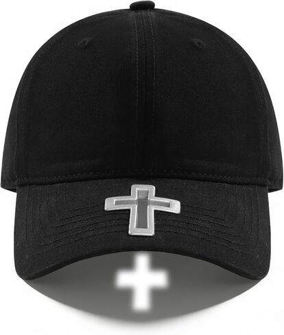 الغسق يطير قبعة بيسبول القبعات المسيحية يسوع الصليب الظل الإسقاط الانظار لينة تاج قابل للتعديل للجنسين قبعة سوداء in Kuwait
