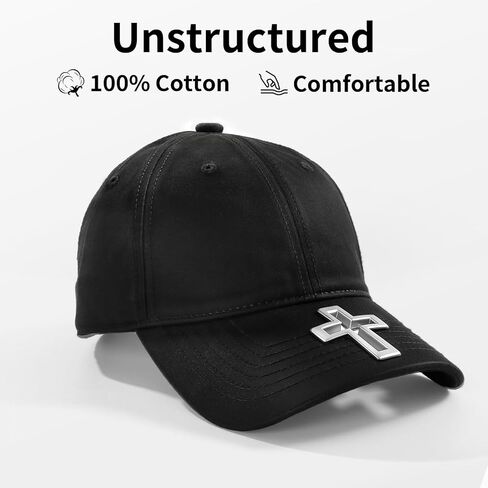 الغسق يطير قبعة بيسبول القبعات المسيحية يسوع الصليب الظل الإسقاط الانظار لينة تاج قابل للتعديل للجنسين قبعة سوداء in Kuwait