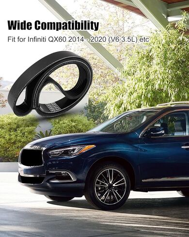 Serpentine Drive Belt Fit for Nissan Altima Pathfinder 2013-2018 Murano Maxima 2016-2020 Quest 2014-2017 Fit for Infiniti QX60 2014-2020 JX35 BMW 750iL 850Ci, Replace 7PK1041 K070407 in Saudi Arabia