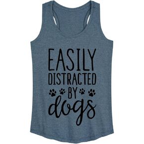 Instant Message - Easily Distracted by Dogs - Women's Racerback Tank in Kuwait