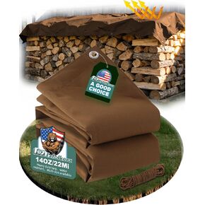 قماش القنب 8x10ft 22Mil قماش مقاوم للماء مع حلقات ألومنيوم، 14oz قماش مشمع مقاوم للأشعة فوق البنفسجية، أغطية قماش متعددة الاستخدام شديدة التحمل للخشب/السيارة/السقف/القارب/المخيم/المظلة in Kuwait