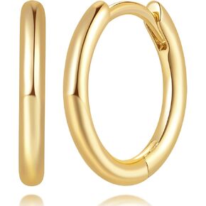 14K Gold Hoop Earrings for Women 14K Gold Earrings for Women Small Gold Hoop Earring for Womens Hoops Clean Circular Design with Smooth Lines Hoops Earring for Womens 15/19/23mm in Saudi Arabia