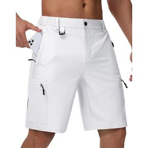 JWM Men's 9" Hiking Cargo Shorts -White L in Kuwait
