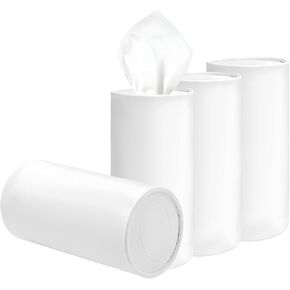 4PCS Car Tissue Holder, Round Tube Car Tissues Box Stylish Cup Holder Decor with Facial Tissues, Portable Cylinder Refillable Paper Napkin Container for Vehicle Home Office (Black) in Kuwait