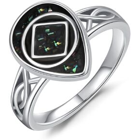 CHENGHONG NA Sobriety Gifts 925 Sterling Silver Abalone Ring AA Alcoholics Anonymous NA Narcotics Ring Recovery Jewelry for Women in Kuwait