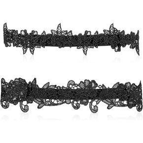 Garters for Bride, Elegant Lace Wedding Garter Set, 2Pcs Black Wedding Garter for Bride Floral Lace Thigh Thigh Garters for Women Weddings Bridal Accossories for Party Prom Weddings in Kuwait