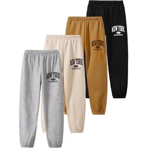Girls' 3 Pcs Letter Graphic Print Sweatpants Kids Athletic Joggers Pants with Pockets 4-14 Years in Kuwait