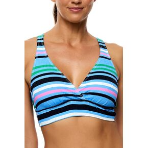 Next by Athena Womens Wide Stripe D Cup 25 Minute Sport Bra Bikini Swimsuit Top in Kuwait