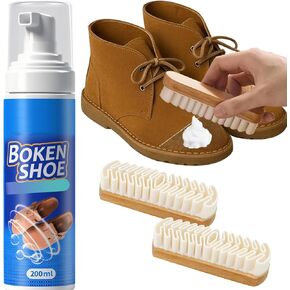 منظف ​​الأحذية من الجلد السويدي من كونال مع قطعتين من ممحاة الجلد السويدي لإزالة البقع والأوساخ، مجموعة تنظيف الأحذية متعددة الأغراض من جلد النوبوك والأحذية طويلة الرقبة والمدرب والجلود in Kuwait
