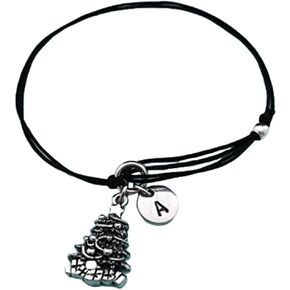 Christmas tree cord bracelet, Christmas tree charm bracelet, adjustable bracelet, charm bracelet, personalized bracelet, initial, monogram in Kuwait