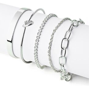 14K Gold Bangles Braclet Set Jewellery for Women, Layered Mixed Texture Bangle and Bracelet Styles, Delicate Stackable Wristwear Gifts for Everyday Outfits and Special Occasions in Saudi Arabia