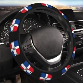 Dominican Republic Dominicans Republic Flag Steering Wheel Cover for Men Women Universal Fit 15 Inch Anti-Slip Elastic Thickened Steering Wheel Cover in Kuwait