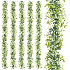 6 قطع من إكليل الخضرة الاصطناعية، 5.8 قدم من إكليل الخضرة الصناعية إجمالي 35 قدم نباتات معلقة من الكرمة الاصطناعية لحفلات الزفاف، والحفلات، وديكور الغرفة، وغرفة النوم، وديكور الطاولة، والقوس in Kuwait