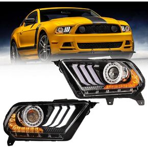 ROXX Projector Led Headlights Compatible with 2010 2011 2012 Ford Mustang, w/Amber Sequential Turn Signalsw/Dynamic Animation& Breathing Lighting in Kuwait