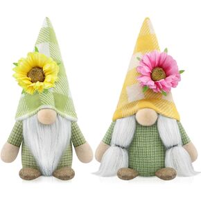 مجموعة من 2 تماثيل الربيع وعباد الشمس وديكورات جنوم الصيف المصنوعة يدويًا للمنزل والمزرعة صينية متدرجة وحفلات الأعياد والمهرجانات in Kuwait