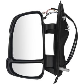 Left Driver Side Mirror Compatible with Dodge Ram Promaster 1500 2500 3500 2014-2024 Power Adj Glass Heated Manual Folding Temperature Sensor Turn Signal 5VE99JXWAH CH1320376, 8 PINS + 2 PINS in Kuwait