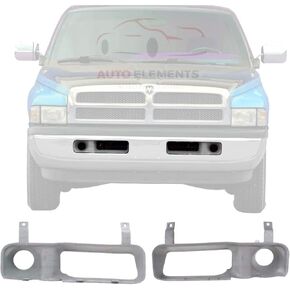 Front Bumper Sight Shield Fog Light Trim Bezel Covers Set of 2 For 1994-2001 Dodge Ram 1500/1994-2002 Ram 2500 3500 / For Models without Fog Lights Direct Replacement in Kuwait