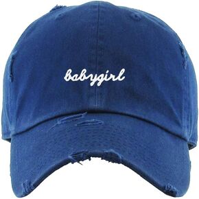 Babygirl Vintage Baseball Cap Embroidered Cotton Adjustable Distressed Dad Hat in Kuwait