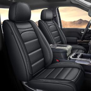 Seat Covers Fit for Silverado: 2007-2026 Chevy Chevrolet Silverado GMC Sierra 1500 2500HD 3500HD Trail Boss Z71 Crew Double Extended Cab Truck Pickup Front Car Seat Covers (Blackline, Front Pair) in Kuwait