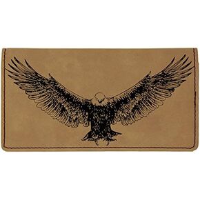 CAROUSELCHECKS American Eagle Laser Engraved Leatherette Checkbook Cover Rawhide/Black in Kuwait