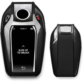 iJDMTOY Glossy Metallic Black Exact Fit Key Fob Shell Cover Compatible with 2016-up BMW G11/G12 7 Series 740i 750i, 2014-up BMW i8 Touchscreen Smart Key in Saudi Arabia