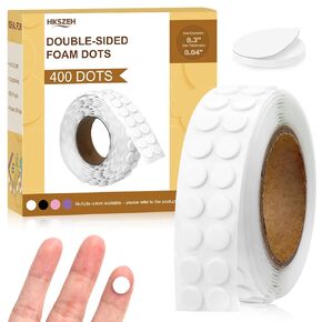400 PCs 1mm Double Sided Foam Dots 0.3" Adhesive Foam Tape for Crafts Double Sided Foam Tape 3D Foam Pop Dots for Art Crafts DIY Handmade Scrapbook(White,0.3" Diameter,1 mm Thick) in Kuwait