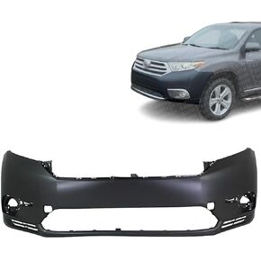 Front Bumper Cover Compatible with Toyota Highlander 2011-2013 | DIRECT REPLACEMENT | Primed | Plastic | 521190E914 | TO1000374 in Kuwait