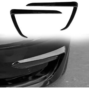 لطراز Y غطاء ضوء الضباب الأمامي من ألياف ABS غطاء ضوء الضباب لطراز Tesla Y 2021-2023 ملحقات سبويلر الحاجب إطار مصباح الضباب حافة الشفرة (أسود لامع) in Kuwait