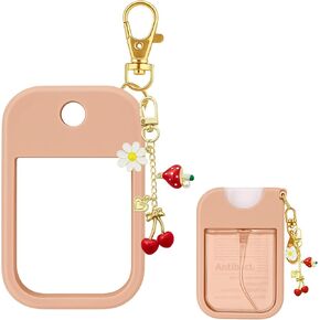 علبة رذاذ معقم لليدين مع سلسلة مفاتيح، حامل سيليكون متين متوافق مع رذاذ تاتشلاند باور ورذاذ التوهج (1 أونصة سائلة) in Kuwait