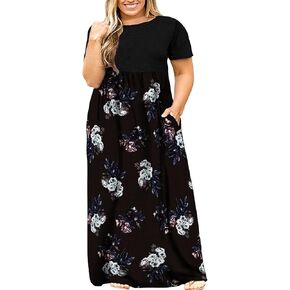 Halife Plus Size Dresses for Women Summer Casual Beach Long Maxi Dress with Pockets in Kuwait