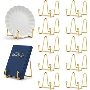 12 قطعة حامل لوحة ذهبية مقاس 3 بوصة، حامل لوحة زخرفية إطار صورة معدني لسطح الطاولة لإطارات الصور والصور والكتب واللوحات in Kuwait