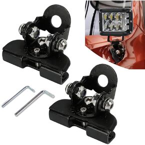 2PCS Led Hood Mounts, Adjustable Hood Led Work Light Mount Bracket, Stainless Steel Hood Clamp Lights Mounts Off Road Accessories, Ditch Light Brackets for Off Road Truck (Black) in Kuwait