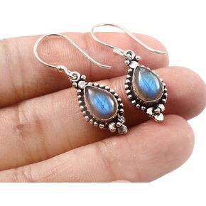 7x10 MM Gemstone Women Drop Dangle Earring,Sterling Silver Earring in Kuwait