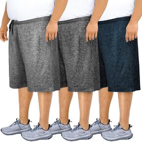 Men's Big & Tall Dry-Fit Athletic Shorts, Sweat-Wicking Breathable Shorts Suitable Tall or Overweight Individuals. in Kuwait