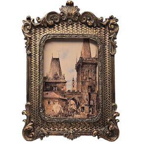 CISOO 5x7 Vintage Picture Frame Antique Ornate Bronze Gold Gothic Photo Frame, for Table Top and Wall Display, Retro Home Decor, Photo Gallery Art in Kuwait
