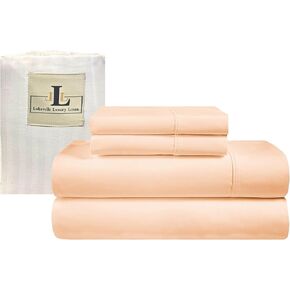 Twin XL Sheet Sets - 100% Natural Cotton 4pc Sheets Set - 500 Thread Count-Dorm Room - Twin Comforter Set - Hotel Luxury Bed Sheets for Men & Women - Fits Upto 16" deep Pocket,39" X 80" (Blush Solid) in Kuwait